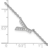 14KW Diamond Sideways Letter Y w/ 1in ext. Bracelet-BM9951Y-014-WA