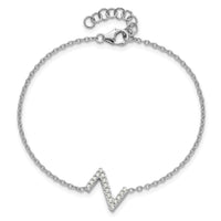 14KW Diamond Sideways Letter Z w/ 1in ext. Bracelet-BM9951Z-018-WA