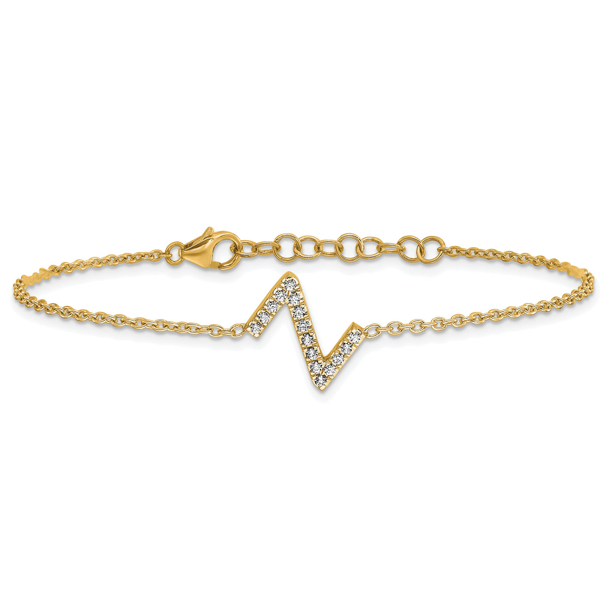 14K Diamond Sideways Letter Z w/ 1in ext. Bracelet-BM9951Z-018-YA