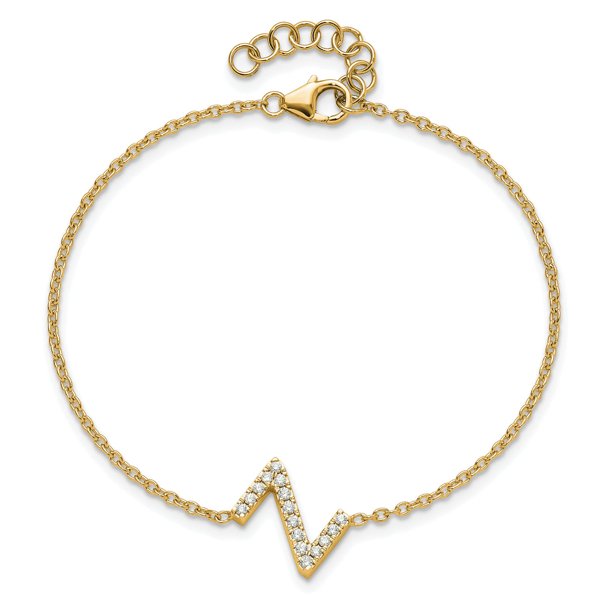 14K Diamond Sideways Letter Z w/ 1in ext. Bracelet-BM9951Z-018-YA