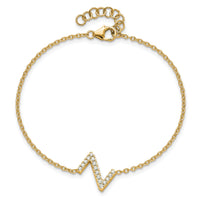 14K Diamond Sideways Letter Z w/ 1in ext. Bracelet-BM9951Z-018-YA