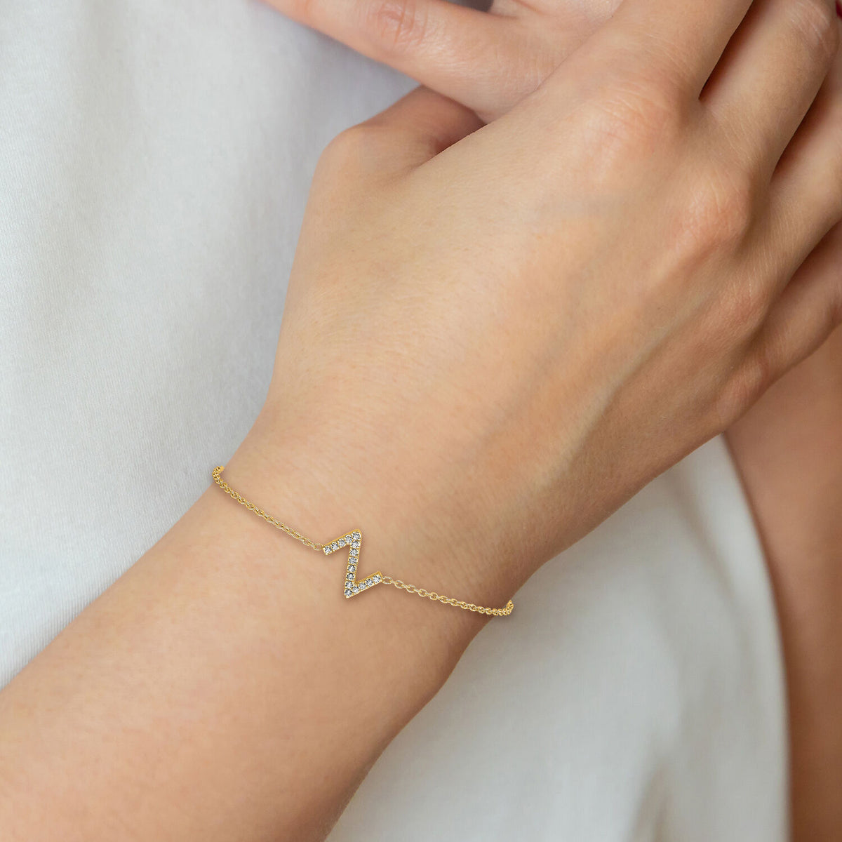 14K Diamond Sideways Letter Z w/ 1in ext. Bracelet-BM9951Z-018-YA