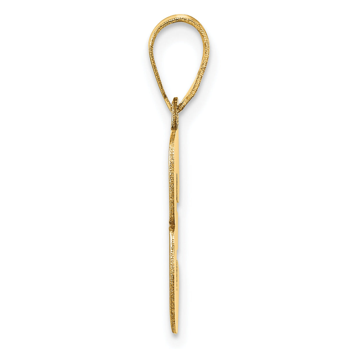 14k Polished Block Number 3 Pendant-BN03