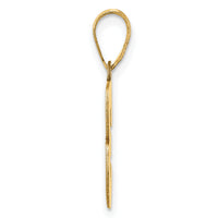 14k Polished Block Number 3 Pendant-BN03