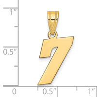 14k Polished Block Number 7 Pendant-BN07