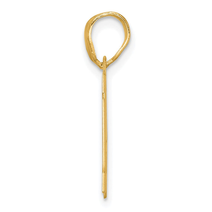 14k Polished Block Number 15 Pendant-BN15