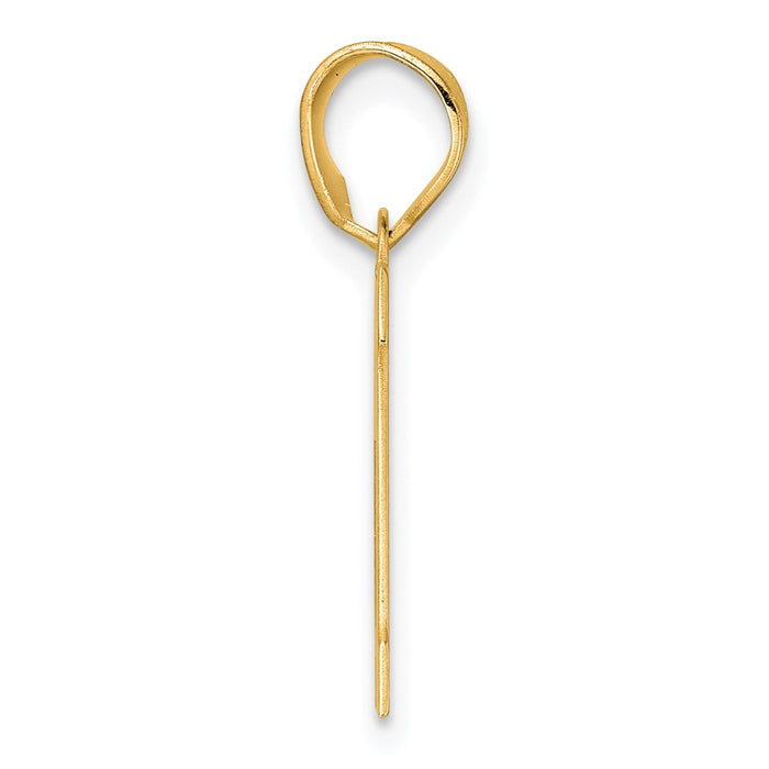 14k Polished Block Number 17 Pendant-BN17