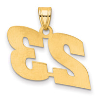 14k Polished Block Number 23 Pendant-BN23