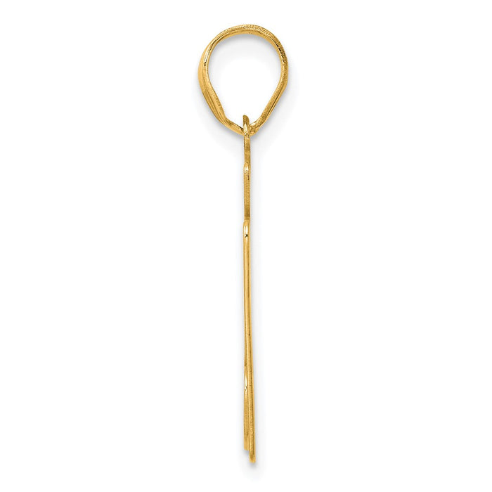 14k Polished Block Number 27 Pendant-BN27