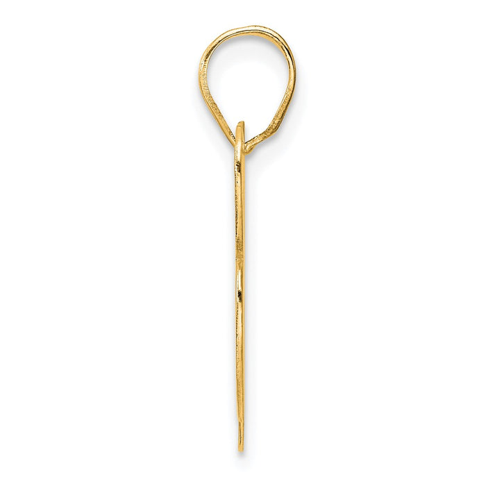 14k Polished Block Number 38 Pendant-BN38