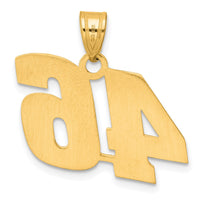14k Polished Block Number 46 Pendant-BN46