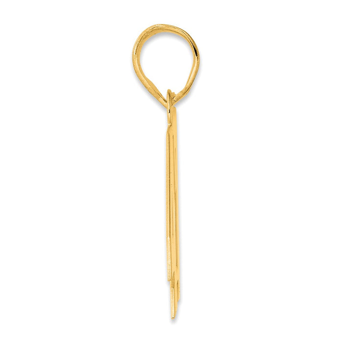 14k Polished Block Number 47 Pendant-BN47