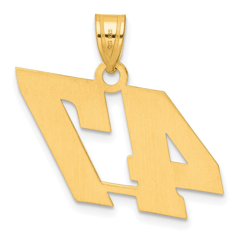 14k Polished Block Number 47 Pendant-BN47