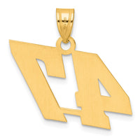 14k Polished Block Number 47 Pendant-BN47