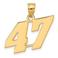 14k Polished Block Number 47 Pendant-BN47