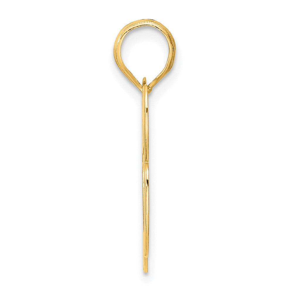 14k Polished Block Number 63 Pendant-BN63