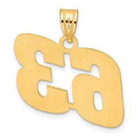 14k Polished Block Number 63 Pendant-BN63