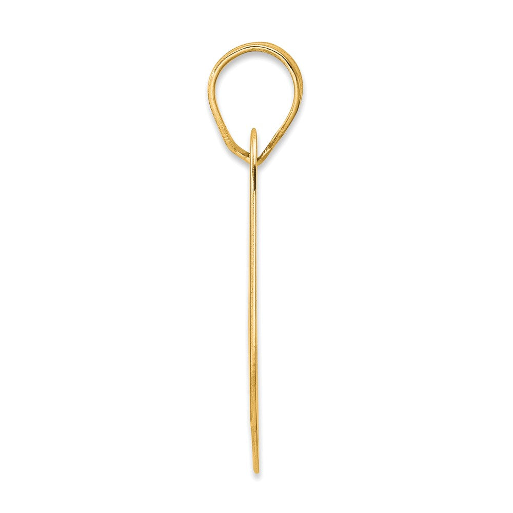 14k Polished Block Number 69 Pendant-BN69