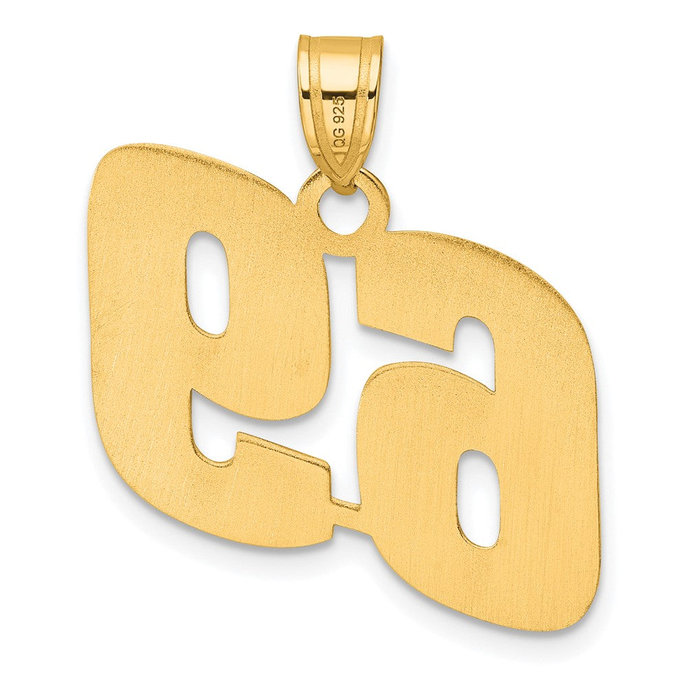 14k Polished Block Number 69 Pendant-BN69