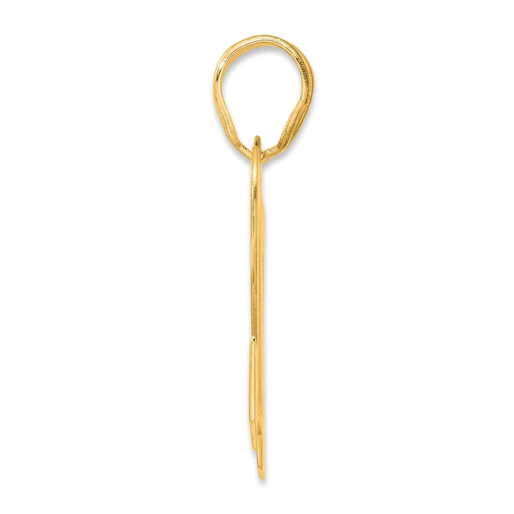 14k Polished Block Number 72 Pendant-BN72