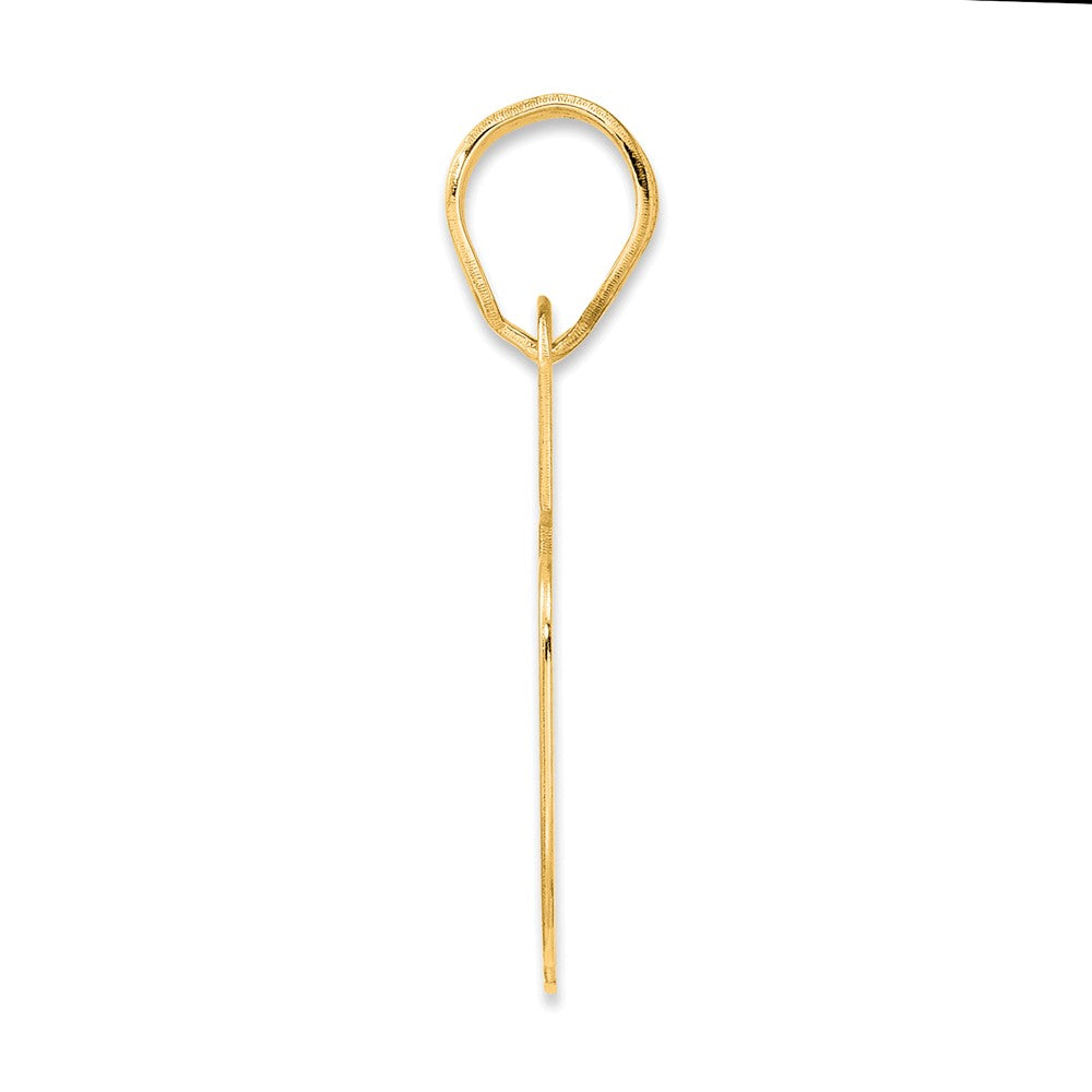 14k Polished Block Number 75 Pendant-BN75