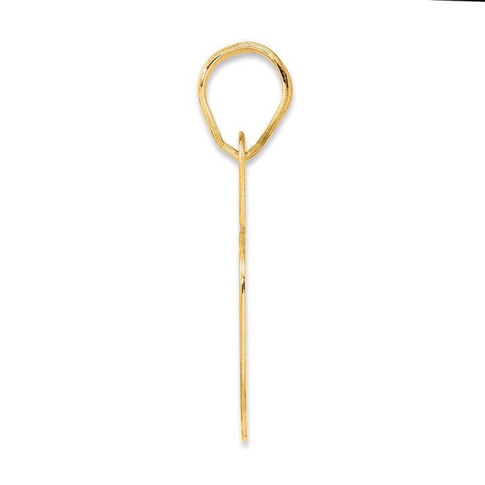 14k Polished Block Number 75 Pendant-BN75