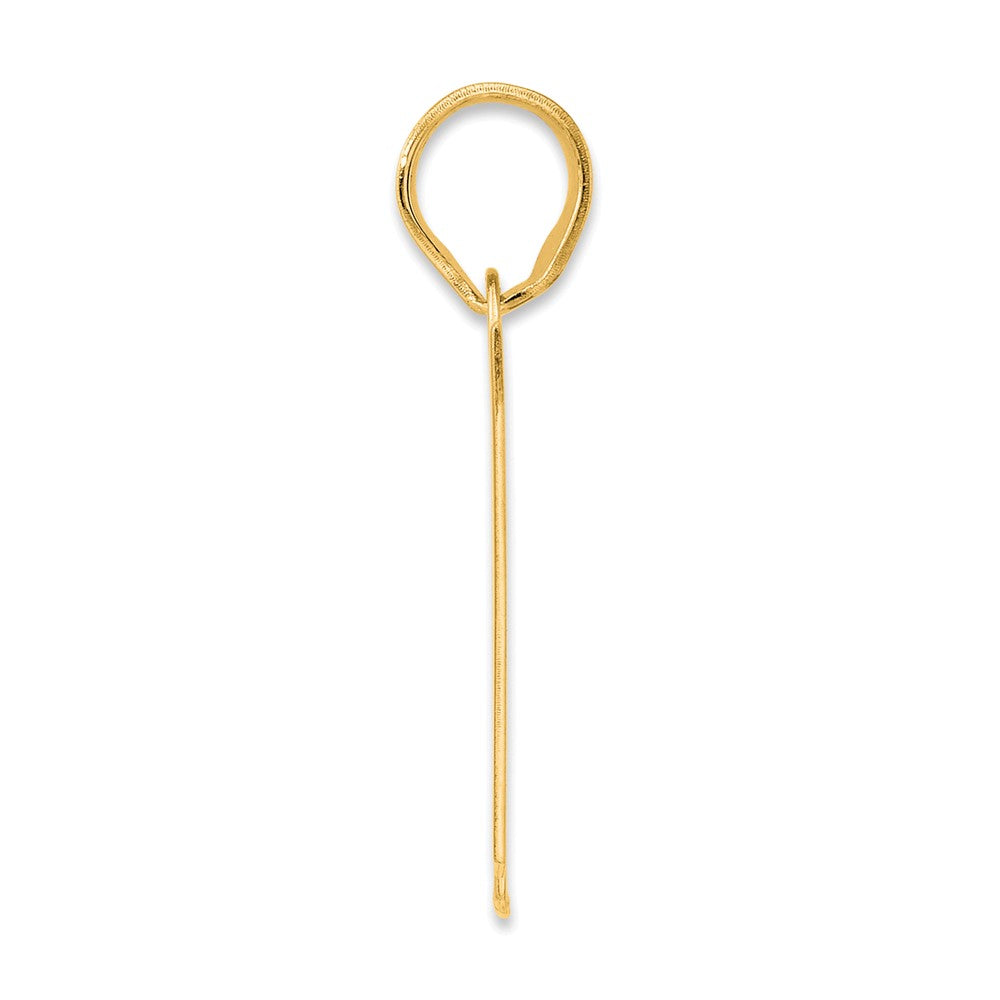 14k Polished Block Number 77 Pendant-BN77