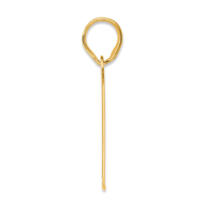 14k Polished Block Number 77 Pendant-BN77