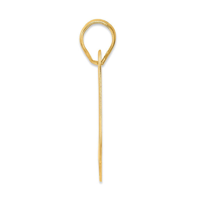 14k Polished Block Number 80 Pendant-BN80