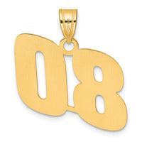 14k Polished Block Number 80 Pendant-BN80