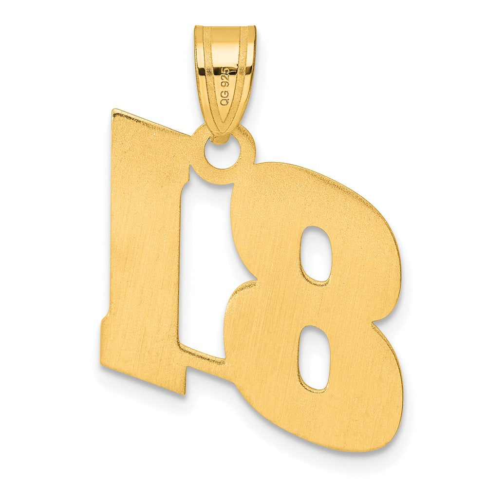 14k Polished Block Number 81 Pendant-BN81