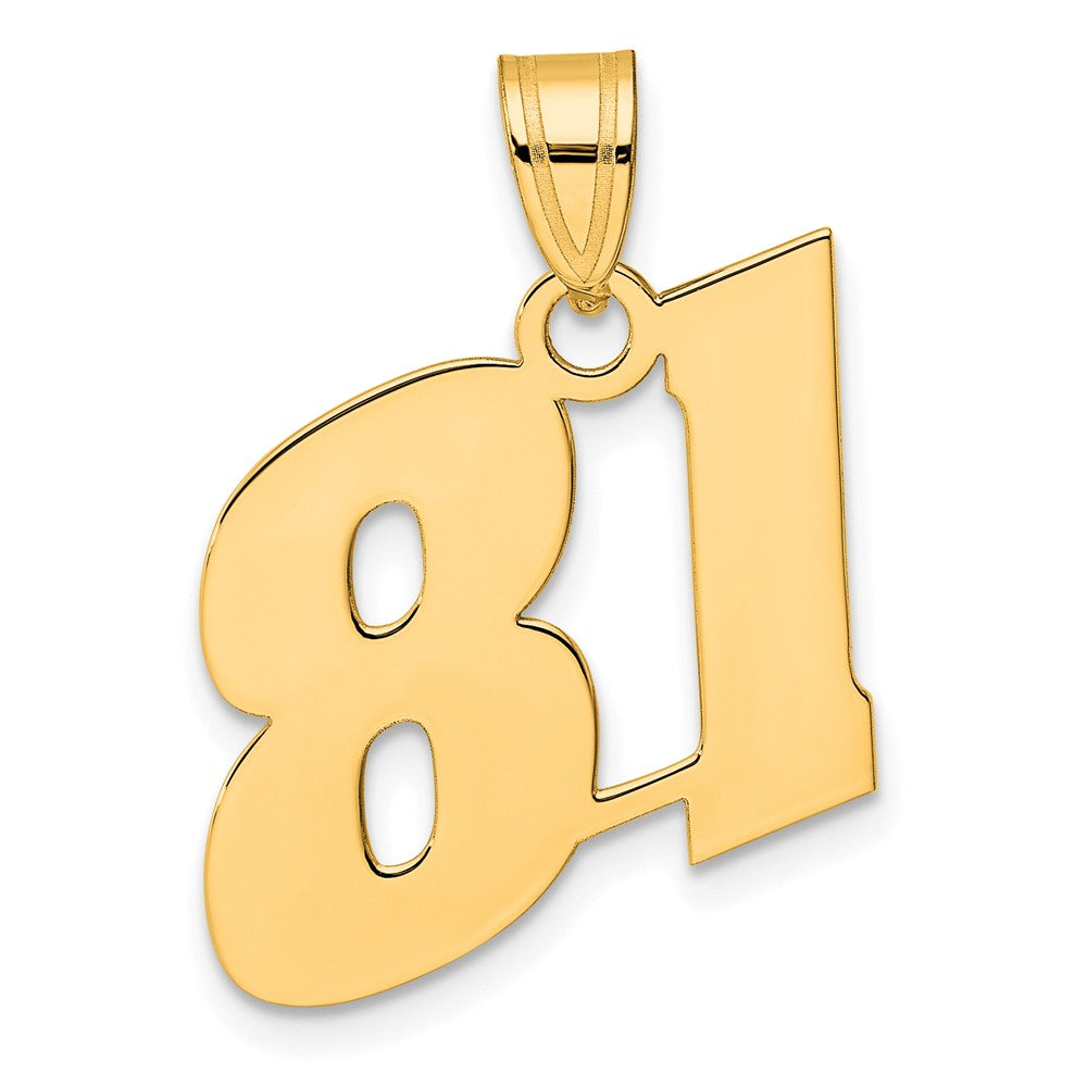 14k Polished Block Number 81 Pendant-BN81