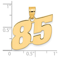 14k Polished Block Number 85 Pendant-BN85