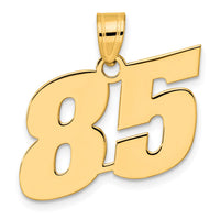 14k Polished Block Number 85 Pendant-BN85