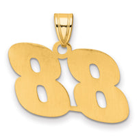 14k Polished Block Number 88 Pendant-BN88