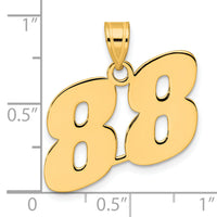 14k Polished Block Number 88 Pendant-BN88