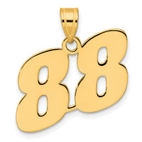 14k Polished Block Number 88 Pendant-BN88
