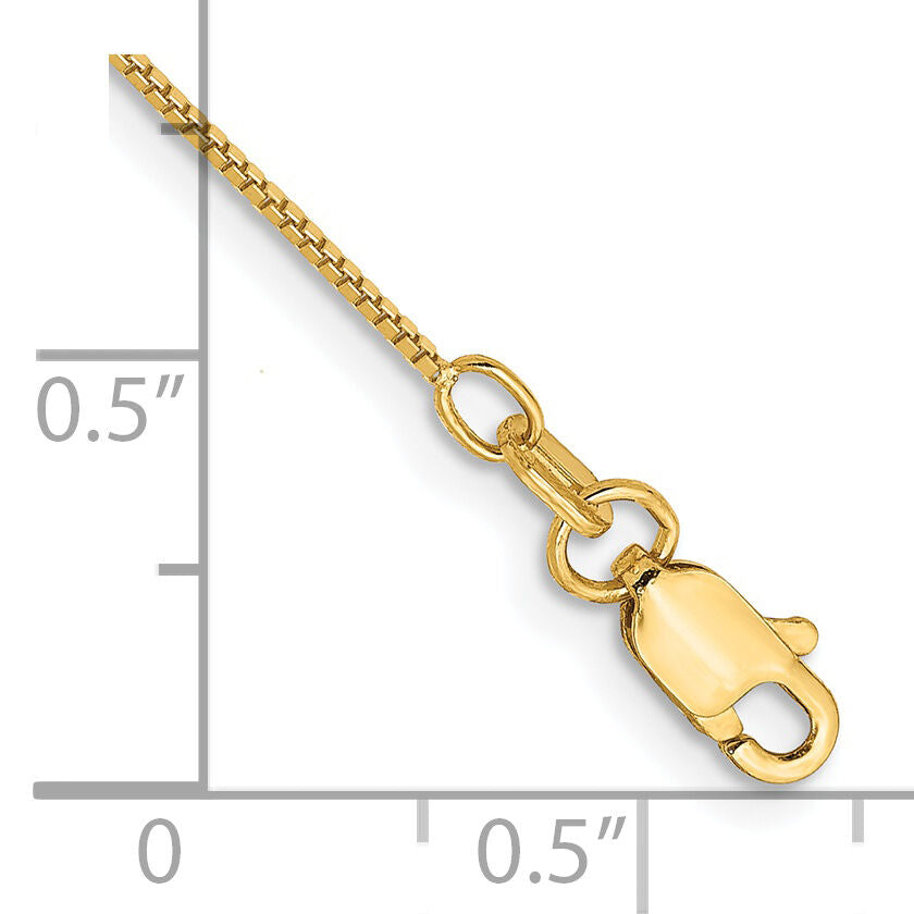 14k .7mm Box with Lobster Clasp Chain-BOX075-7