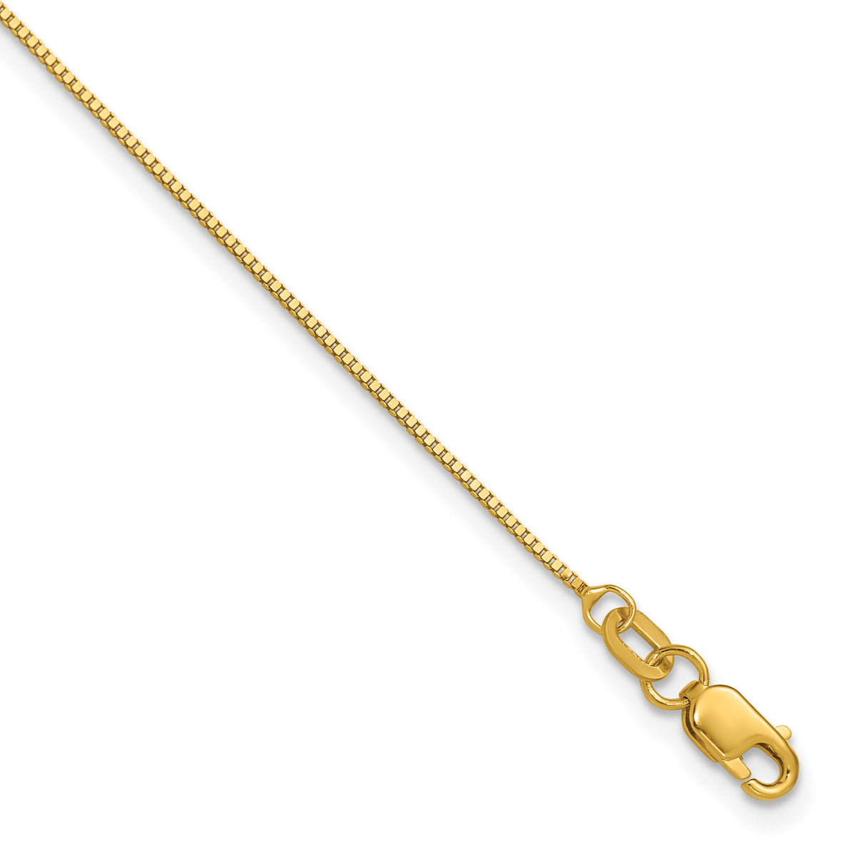 14k .7mm Box with Lobster Clasp Chain-BOX075-7