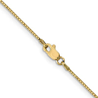 14K 22 inch .9mm Box with Lobster Clasp Chain-BOX087-22