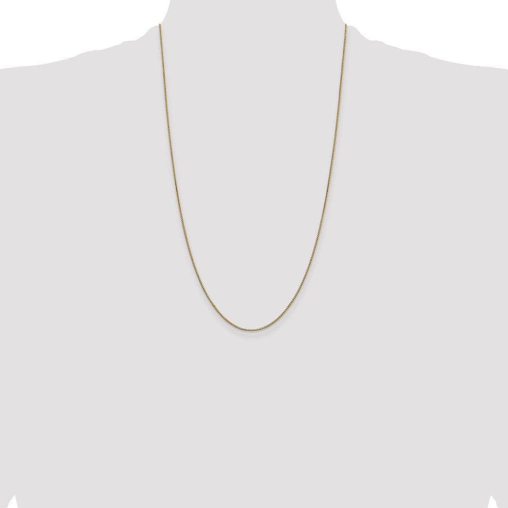 14K 26 inch .9mm Box with Lobster Clasp Chain-BOX087-26