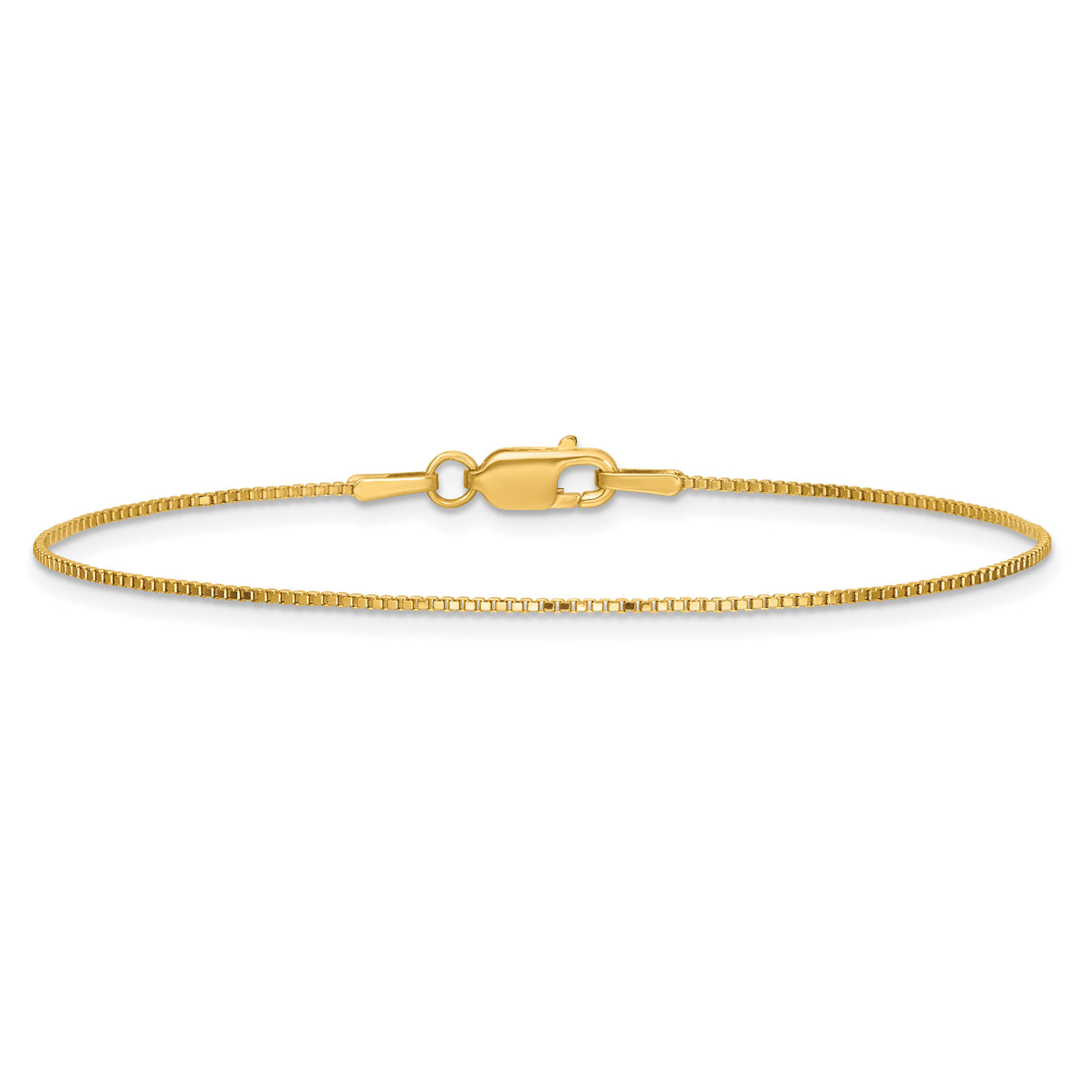 14k .90mm Box Chain Anklet-BOX087-9