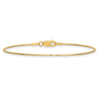 14k .90mm Box Chain Anklet-BOX087-9