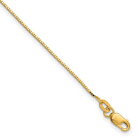 14k .90mm Box Chain Anklet-BOX087-9