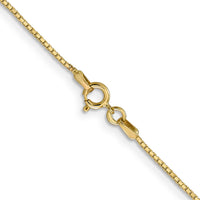 14K 26 inch .9mm Box with Spring Ring Clasp Chain-BOX087S-26