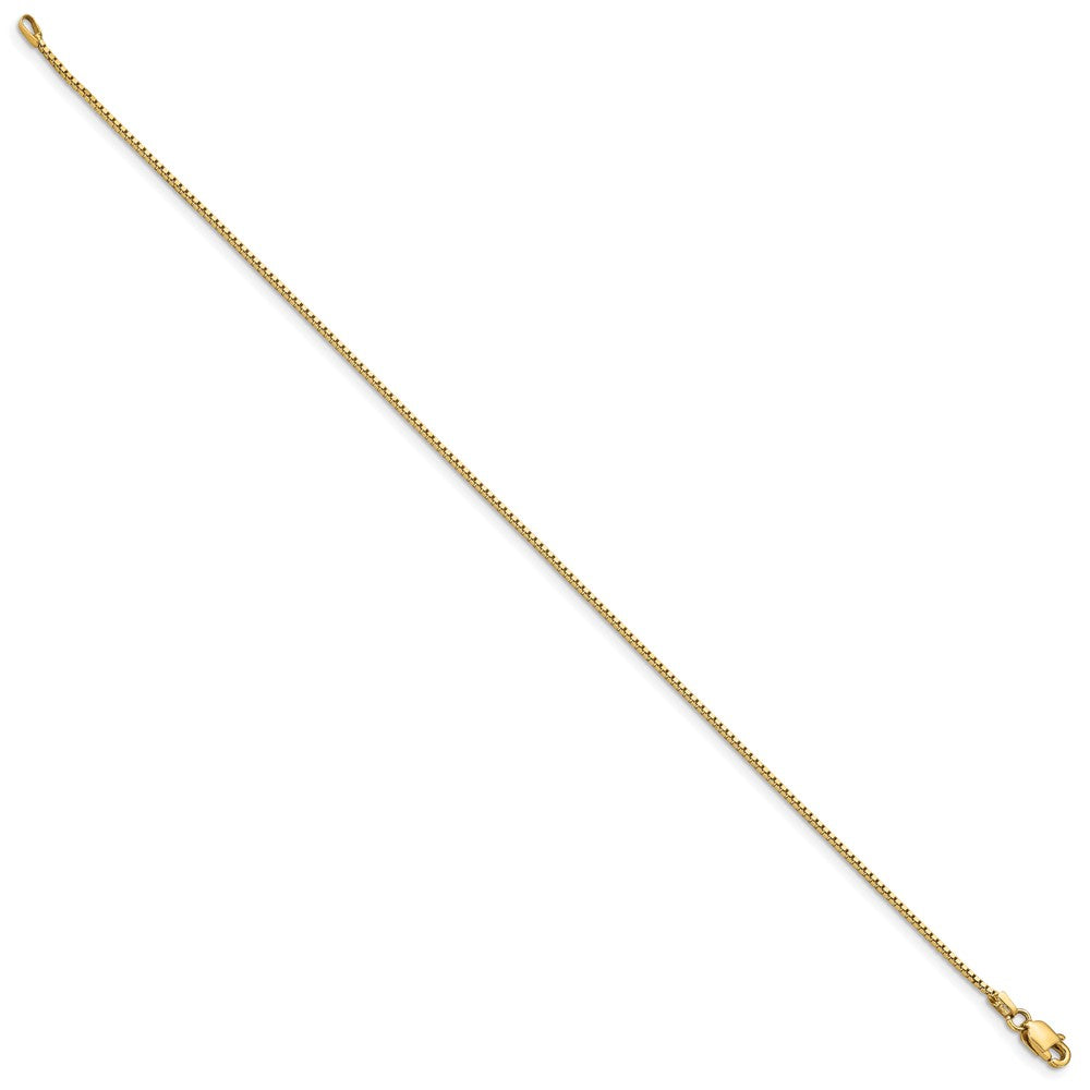 14K 9 inch .95mm Box with Lobster Clasp Anklet-BOX095-9