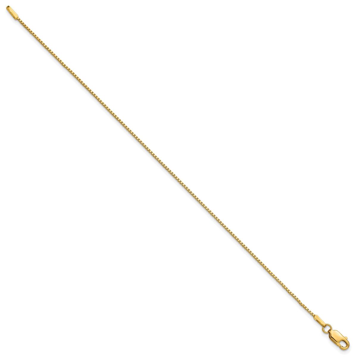 14k 1.0mm Box Chain Anklet-BOX100-9