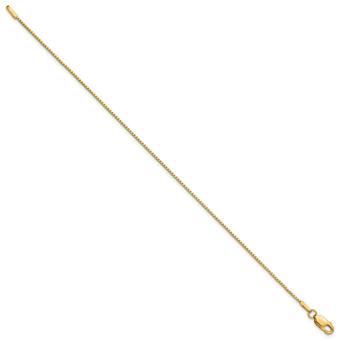 14k 1.0mm Box Chain Anklet-BOX100-9
