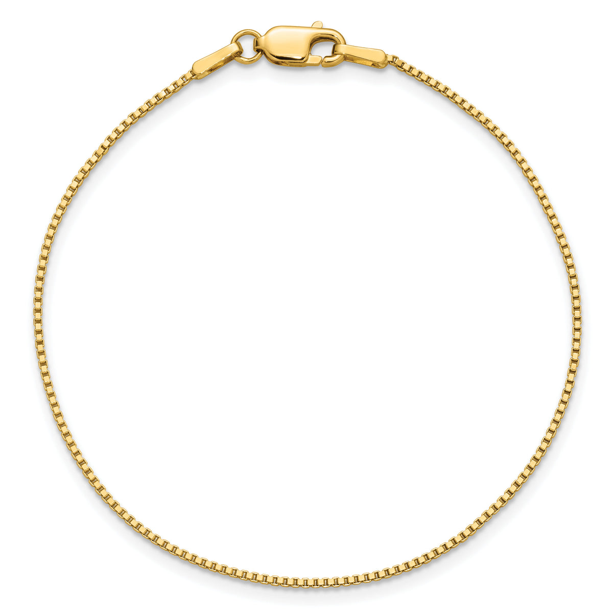 14k 1.0mm Box Chain Anklet-BOX100-9