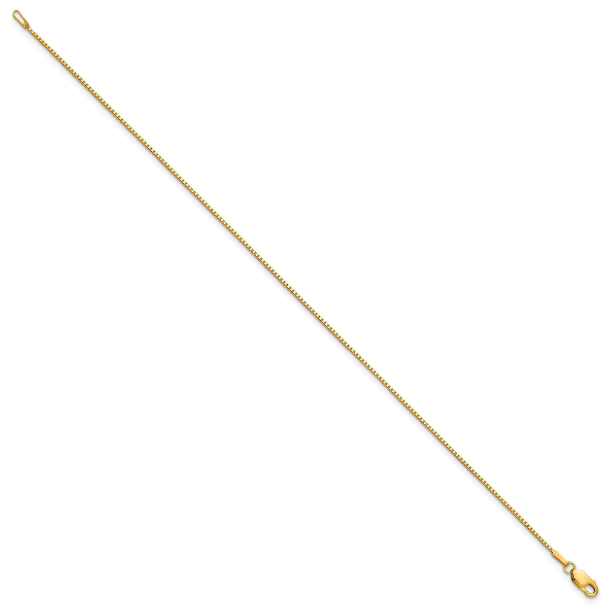 14k 1.05mm Box Chain Anklet-BOX105-9
